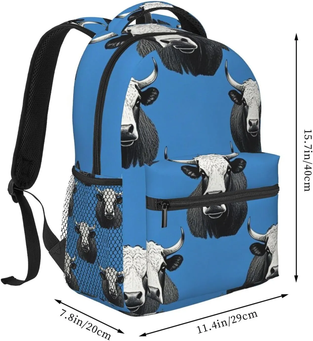 Lightweight Backpack for Gym Travel Bicycle - Big Capacity Multipurpose Anti-Theft Carry On Bag, Cute Highland Cattle Art Travel Hiking Bag & Day Pack