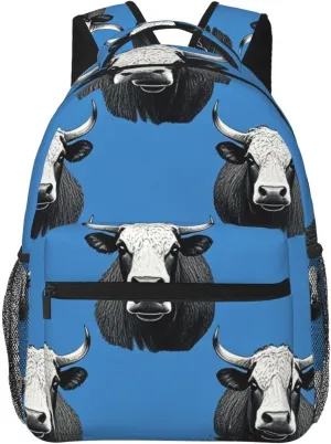 Lightweight Backpack for Gym Travel Bicycle - Big Capacity Multipurpose Anti-Theft Carry On Bag, Cute Highland Cattle Art Travel Hiking Bag & Day Pack