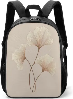 Lightweight Backpacks Cute Travel Bag Durable Brown Ginkgo Leaves Printing Small Travel Backpack For Women & Men