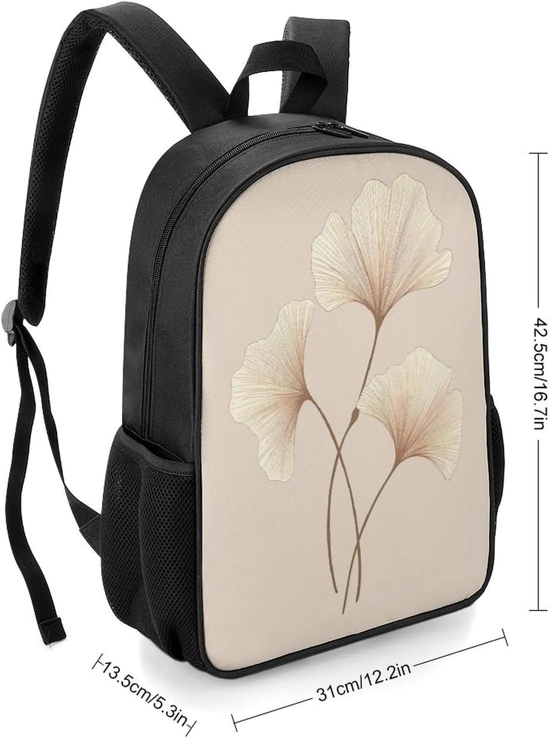 Lightweight Backpacks Cute Travel Bag Durable Brown Ginkgo Leaves Printing Small Travel Backpack For Women & Men