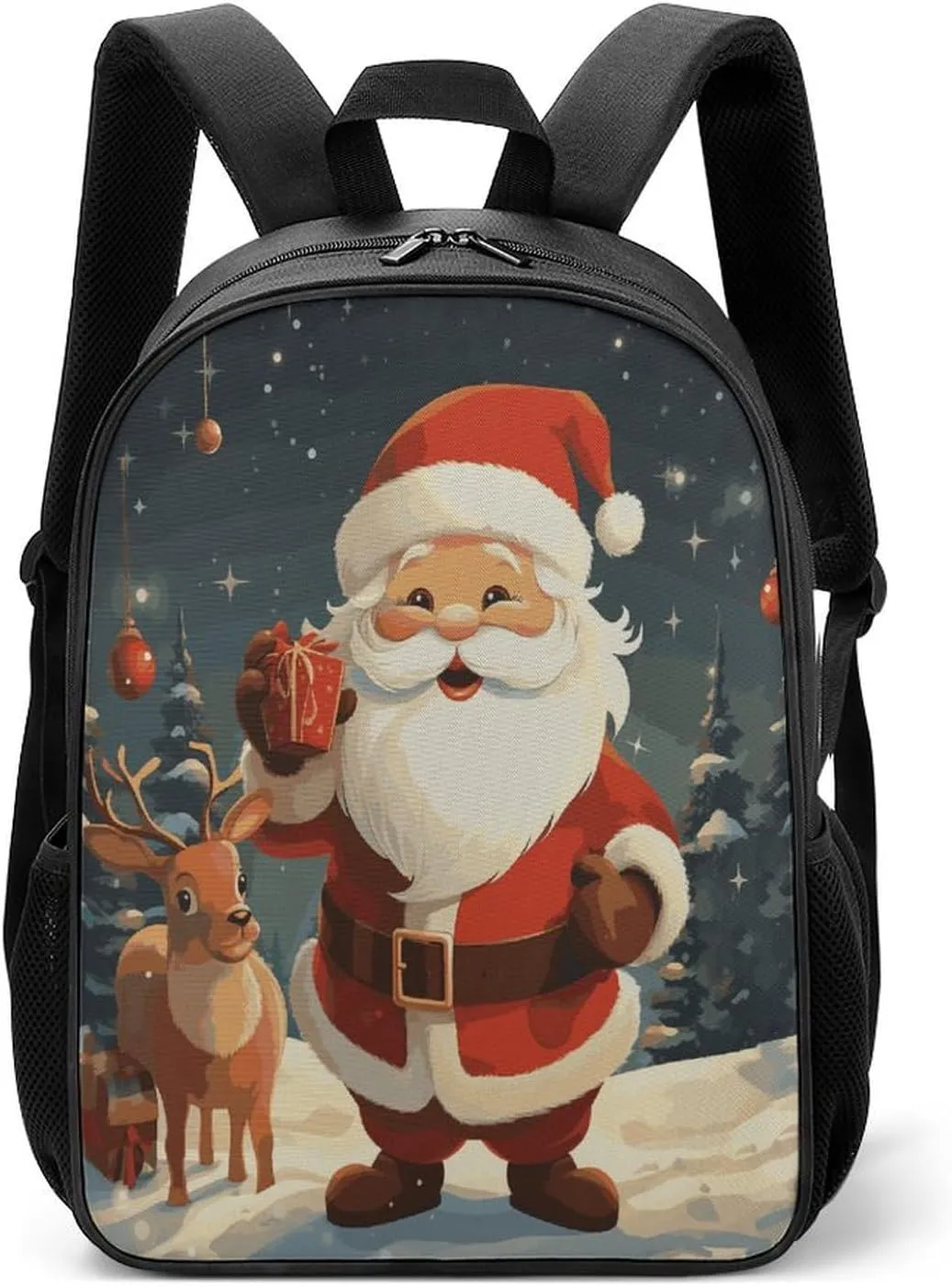 Lightweight Backpacks Cute Travel Bag Durable Christmas Santa Claus Printing Small Travel Backpack For Women & Men