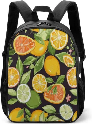 Lightweight Backpacks Cute Travel Bag Durable Citrus Fruit Pattern Printing Small Travel Backpack For Women & Men