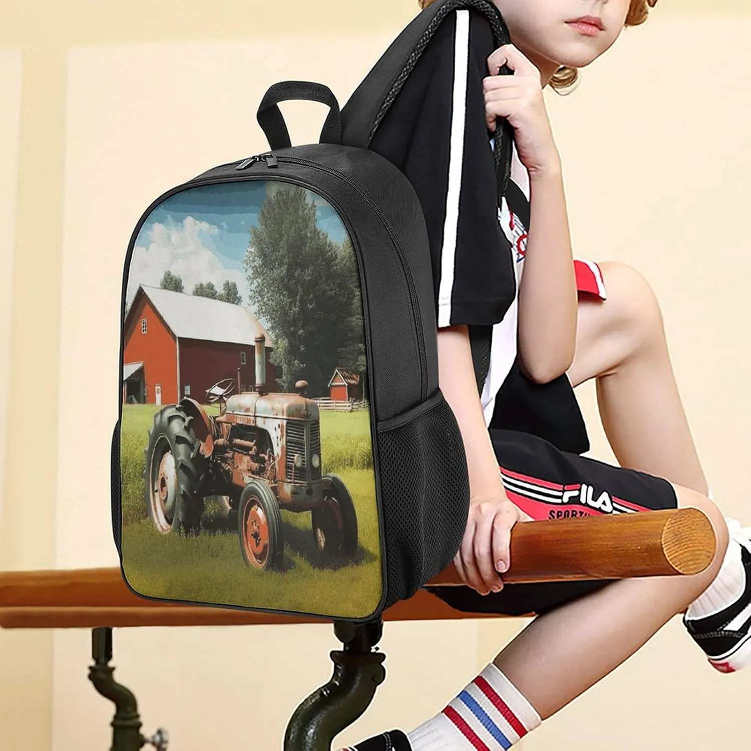 Lightweight Backpacks Cute Travel Bag Durable Company Farm Tractor Printing Small Travel Backpack For Women & Men