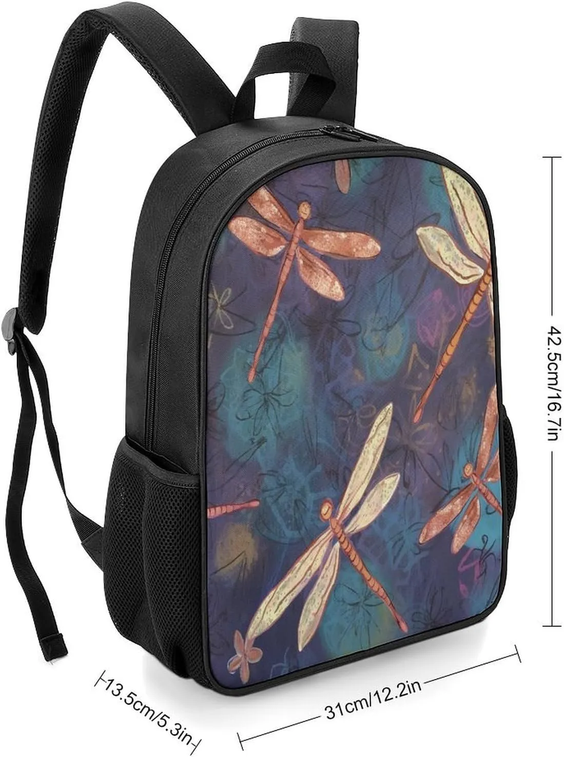 Lightweight Backpacks Cute Travel Bag Durable Hand Painted Dragonfly Printing Small Travel Backpack For Women & Men