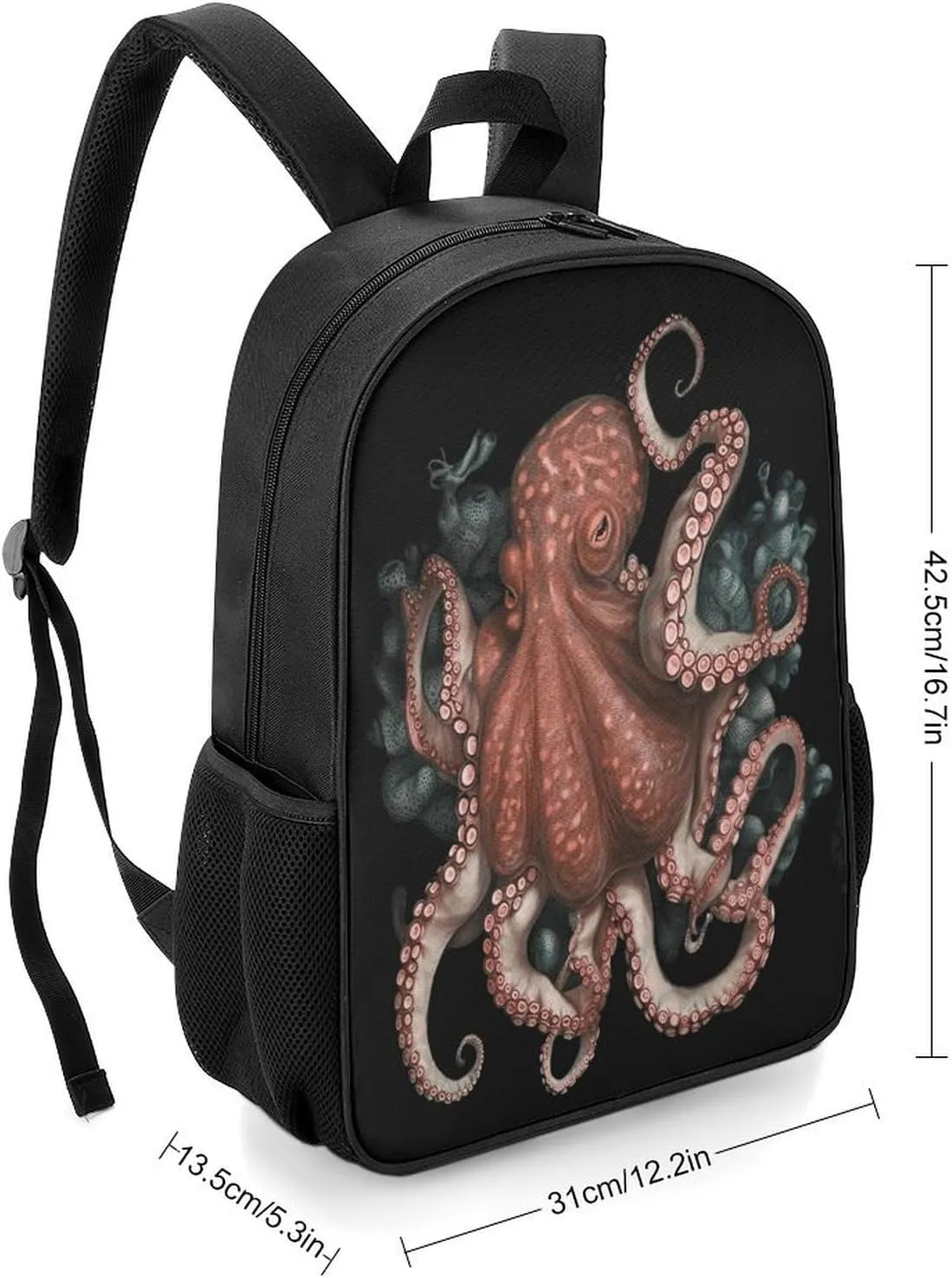 Lightweight Backpacks Cute Travel Bag Durable Octopus Intertwined Printing Small Travel Backpack For Women & Men