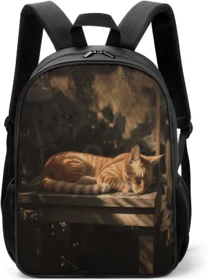Lightweight Backpacks Cute Travel Bag Durable Orange Pet Sleeping Printing Small Travel Backpack For Women & Men