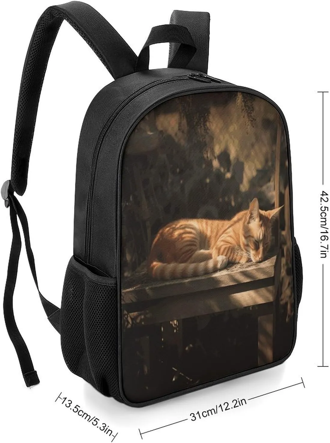 Lightweight Backpacks Cute Travel Bag Durable Orange Pet Sleeping Printing Small Travel Backpack For Women & Men