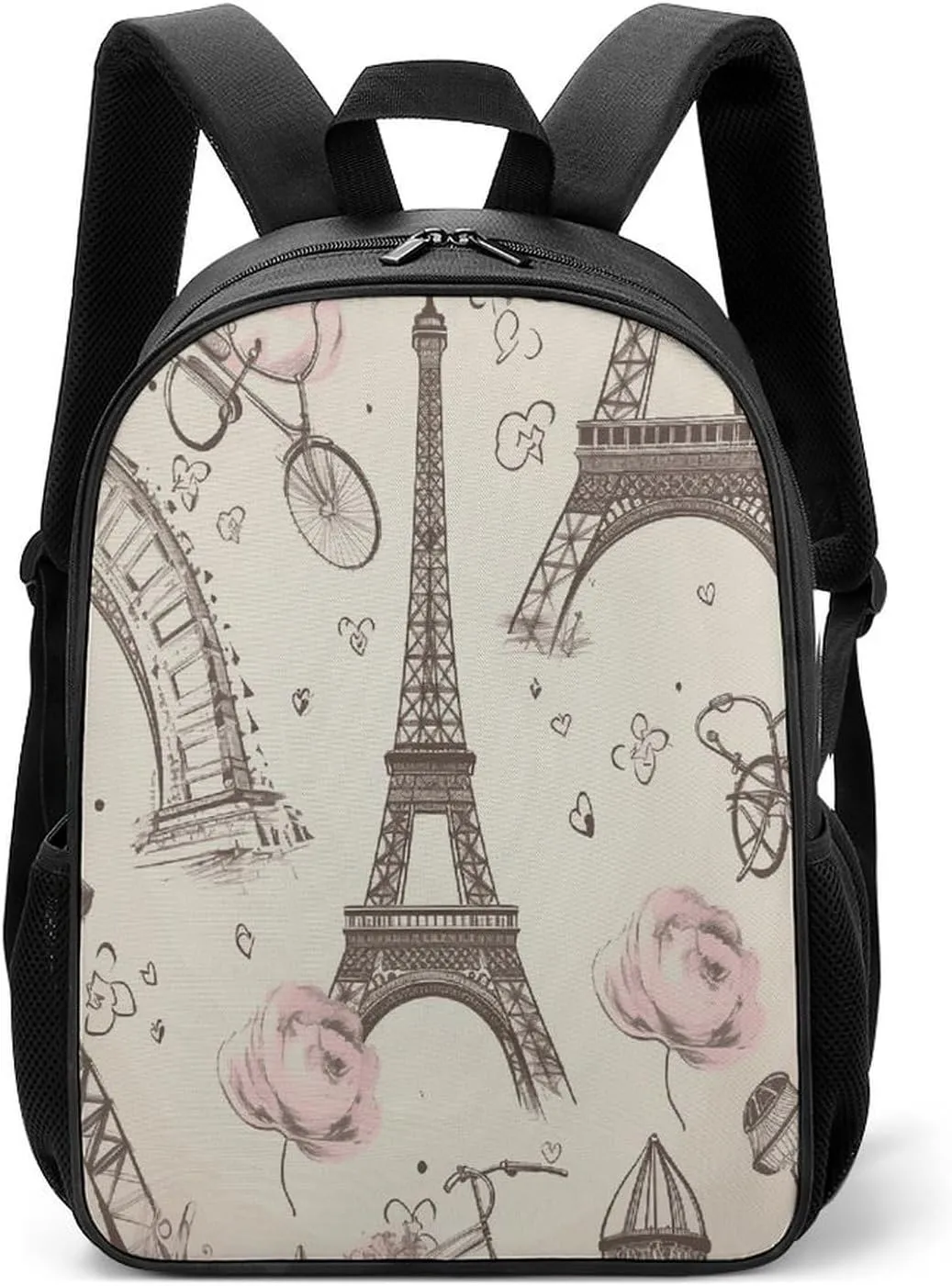 Lightweight Backpacks Cute Travel Bag Durable The Eiffel Tower Printing Small Travel Backpack For Women & Men