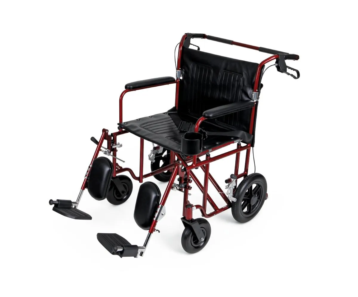 Lightweight Bariatric Transport Chair - Red