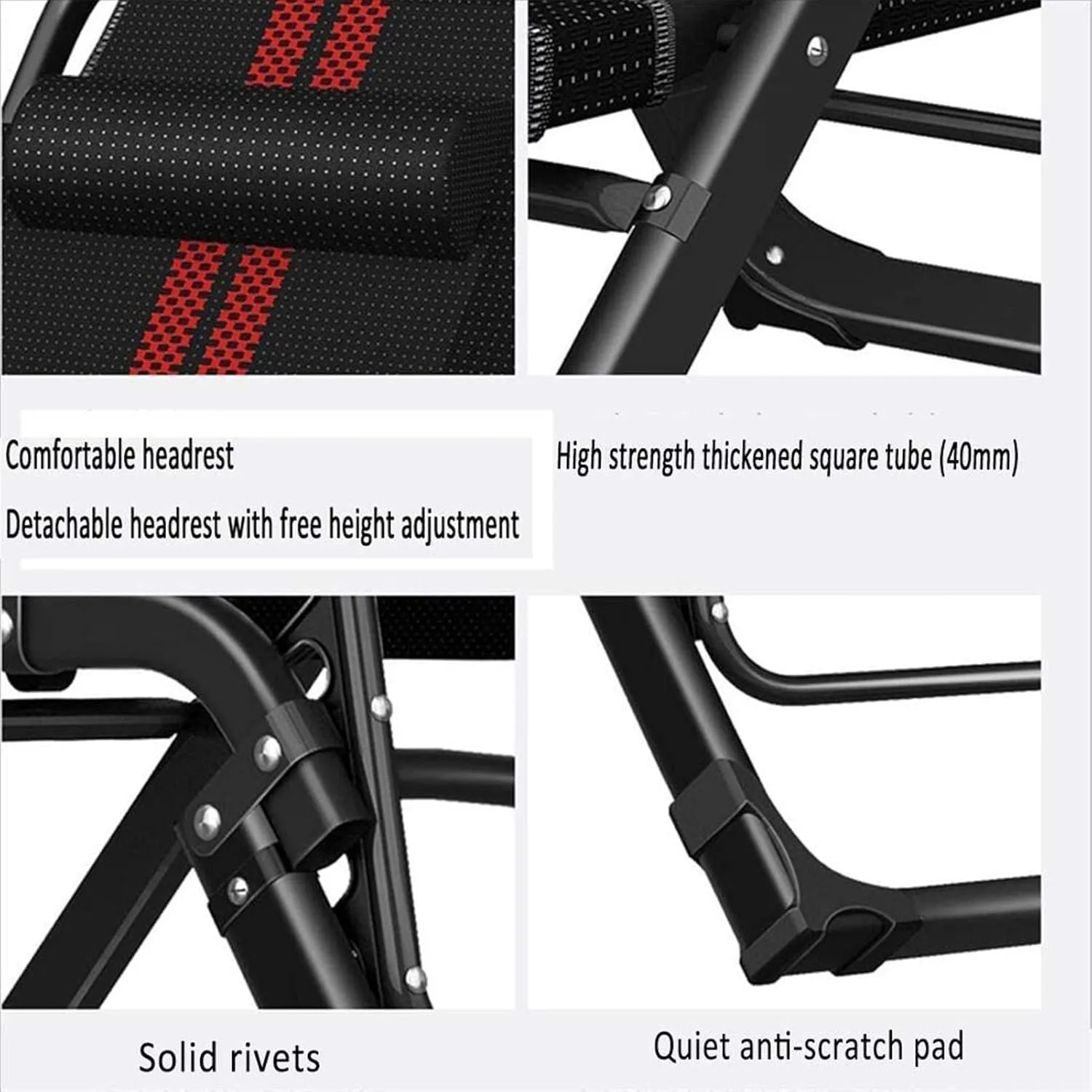 Lightweight Camping Chairs Loungers Folding Chair Deck Chair Recliner,Folding Sun Lounger - Office Sleep Multi-Function Adjustable Back Portable Beach Lazy Chair/a