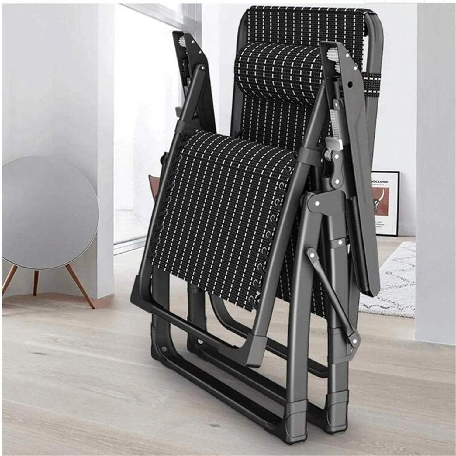 Lightweight Camping Chairs Loungers Folding Chair Foldable Sun Loungers,Adjustable Chair Balcony Recliner with Detachable Cushions Outdoor Camping Beach Chair/B