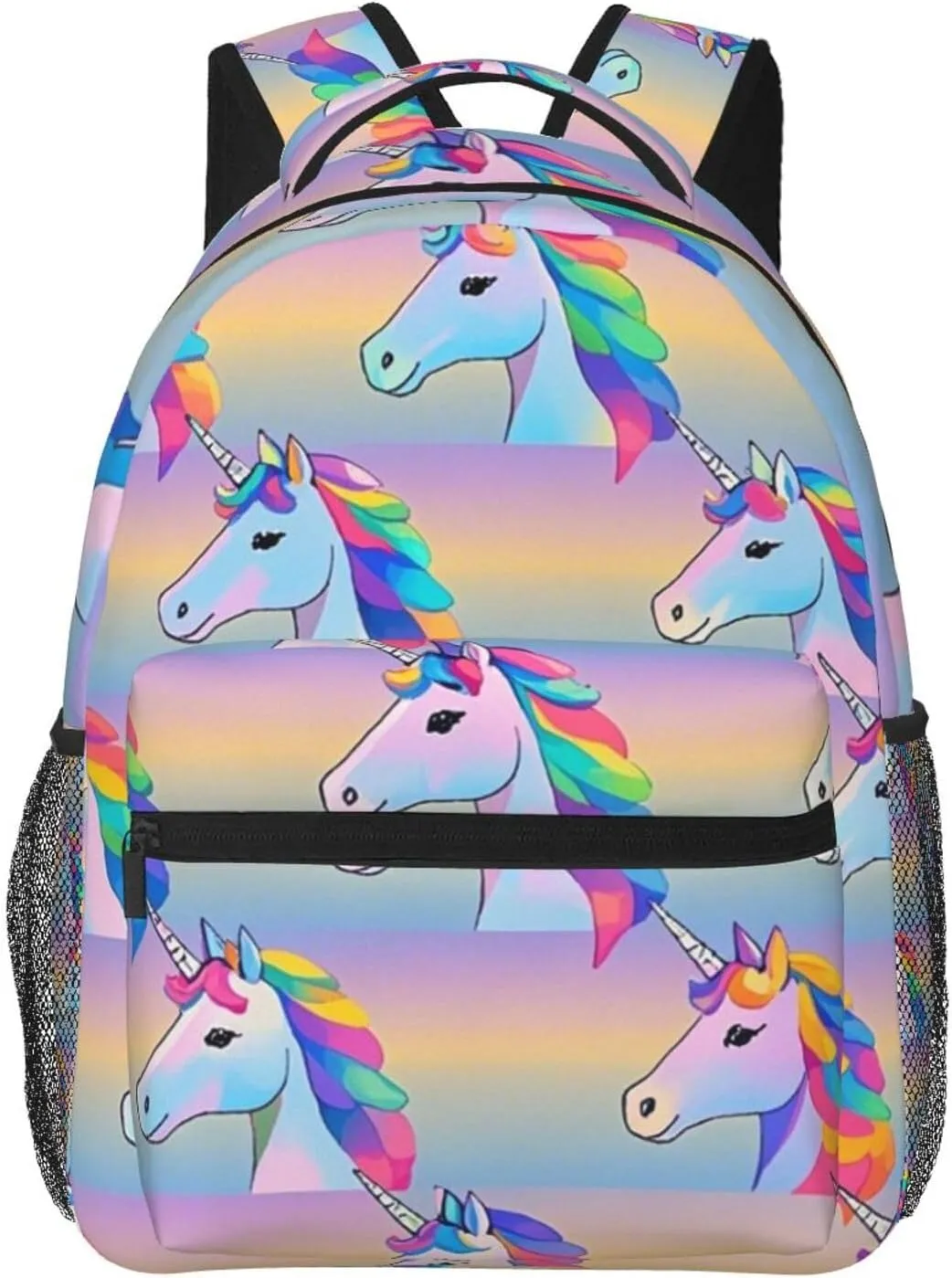 Lightweight Daypack Backpack for Sports Travel Running - Large Capacity Multipurpose Anti-Theft Bookbag, Rainbow Unicorn Art Laptop Backpack Daypack