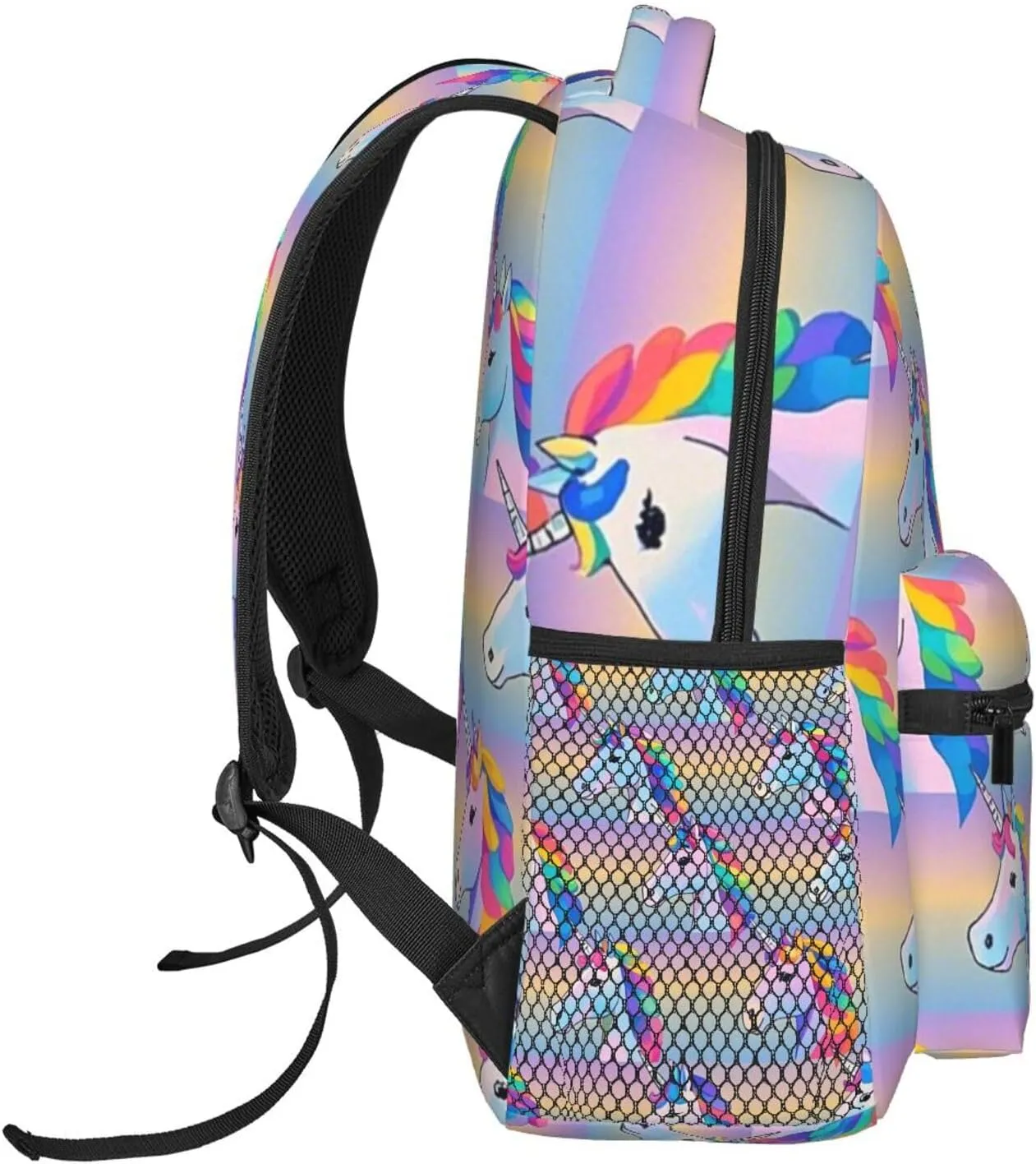 Lightweight Daypack Backpack for Sports Travel Running - Large Capacity Multipurpose Anti-Theft Bookbag, Rainbow Unicorn Art Laptop Backpack Daypack