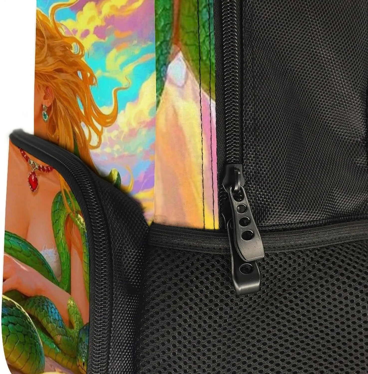 Lightweight Daypack Backpack for Trekking Work Running - Big Capacity Multipurpose Anti-Theft Bookbag, Greek Goddess Woman Medusa Women Snake Psychedelic Art Business Computer Bag