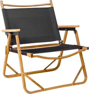 Lightweight Folding Camping Chair with Aluminum Frame and Durable 600D Polyester Fabric (Black, Small)