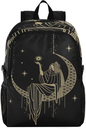 Lightweight Packable Backpack Travel Hiking Daypack Foldable Backpack Sacral Night on Moon for Men Women