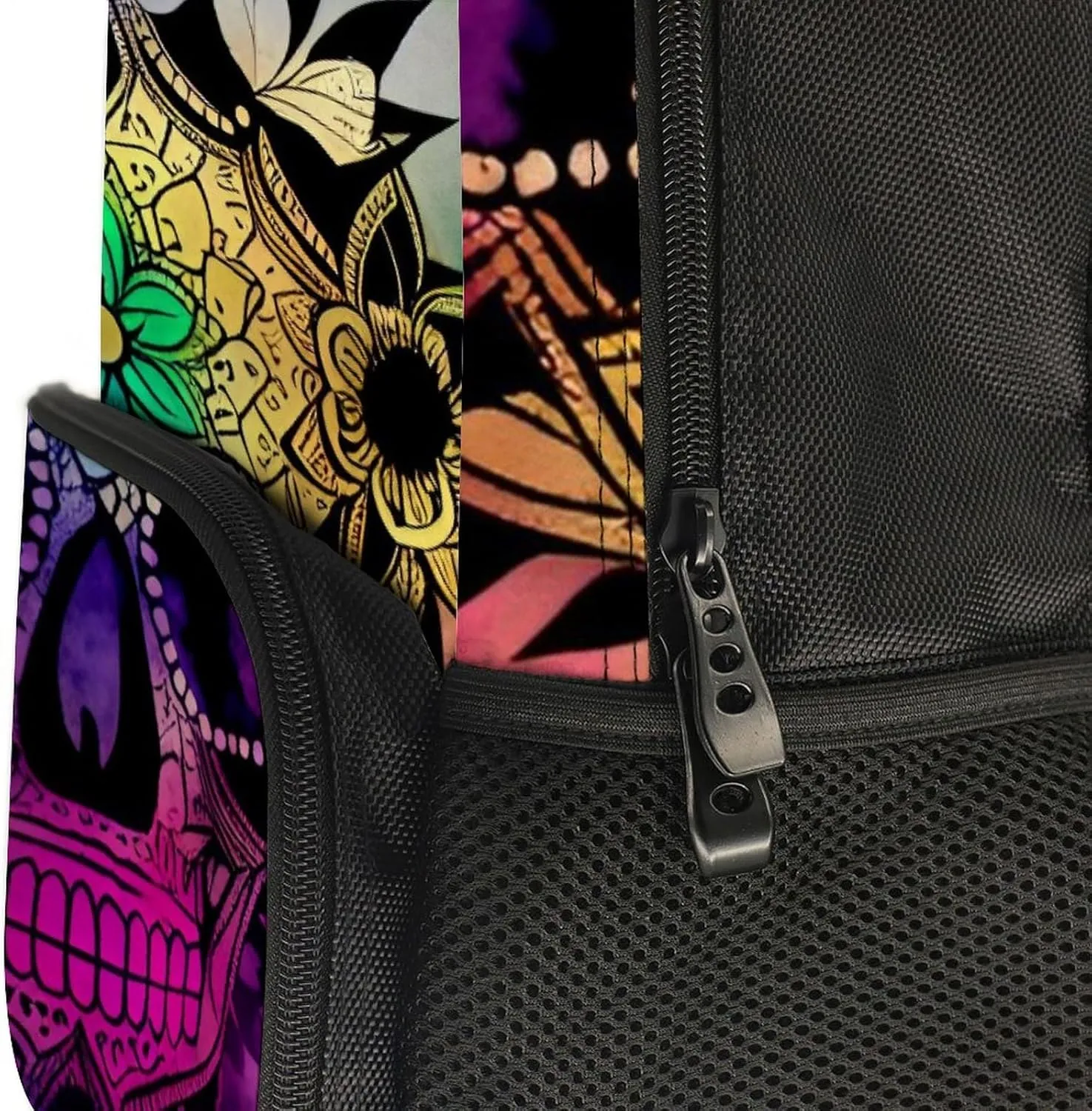 Lightweight Rucksack for Sports Travel Running - Big Capacity Multipurpose Anti-Theft Bookbag, Indain Mandala Sugar Skull Art Travel and Sport Backpack Rucksack