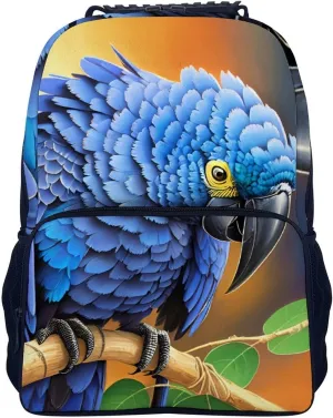 Lightweight Rucksacks for Camping Picnic Walking Cycling - Large Capacity Multipurpose Anti-Theft Carry On Bag, Hyacinth Macaw Art Travel Hiking & Camping Rucksack