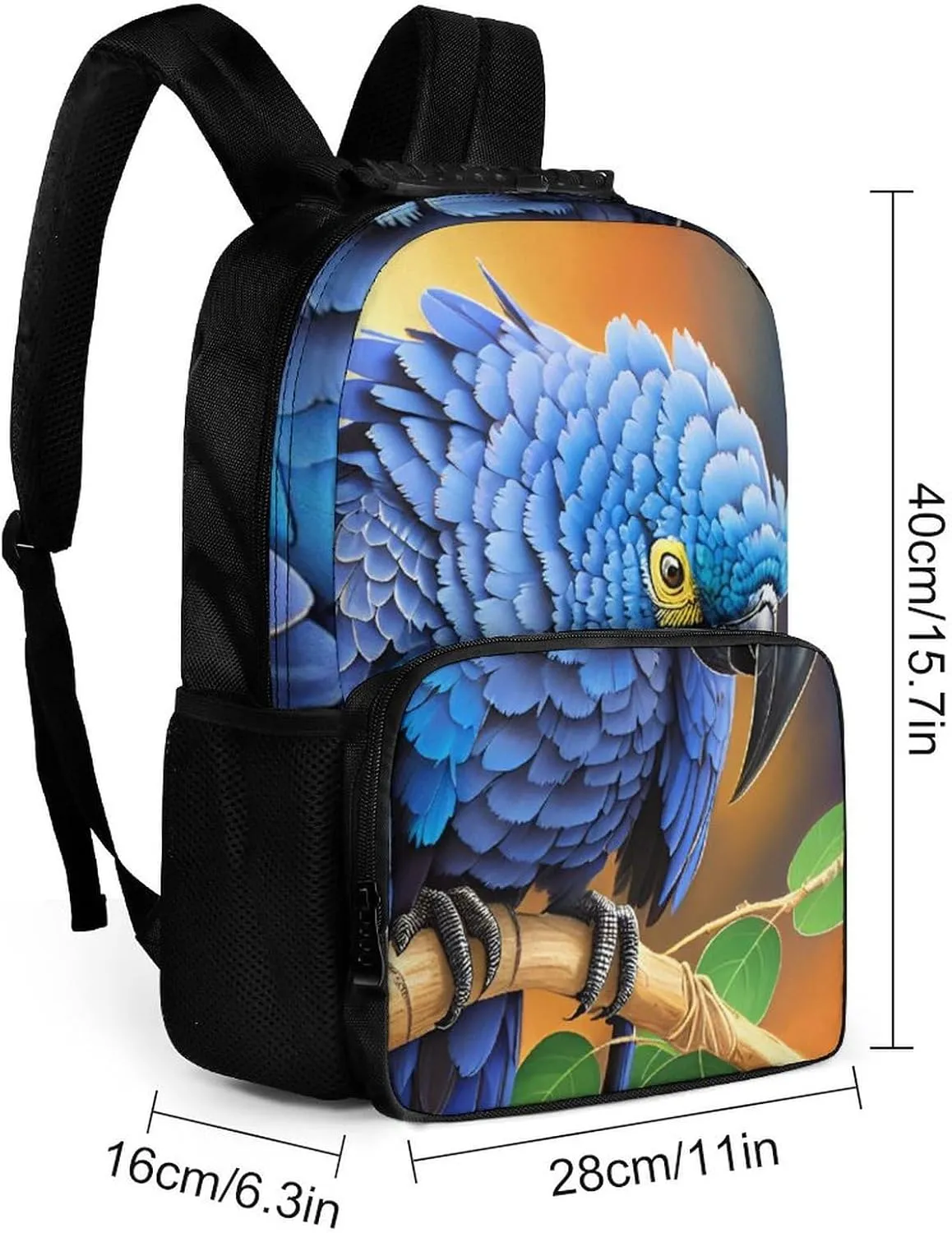 Lightweight Rucksacks for Camping Picnic Walking Cycling - Large Capacity Multipurpose Anti-Theft Carry On Bag, Hyacinth Macaw Art Travel Hiking & Camping Rucksack