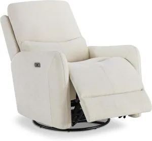 Linen Power Recliner Nursery Glider 360° Swivel Rocking Chair Deluxe Upholstered Seating with Lumbar Support and Type-C & USB Ports for Living Room,Linen