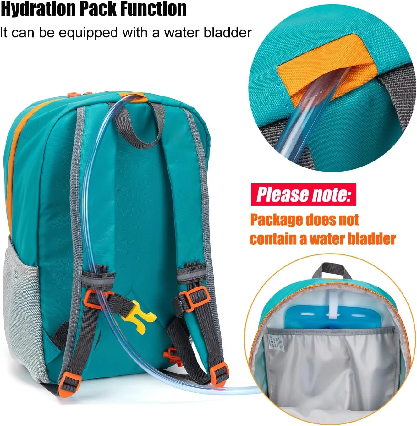 Little Kids Hiking Backpack for Boys or Girls, Small Daypack for Camping or Travel (Teal blue, Small)