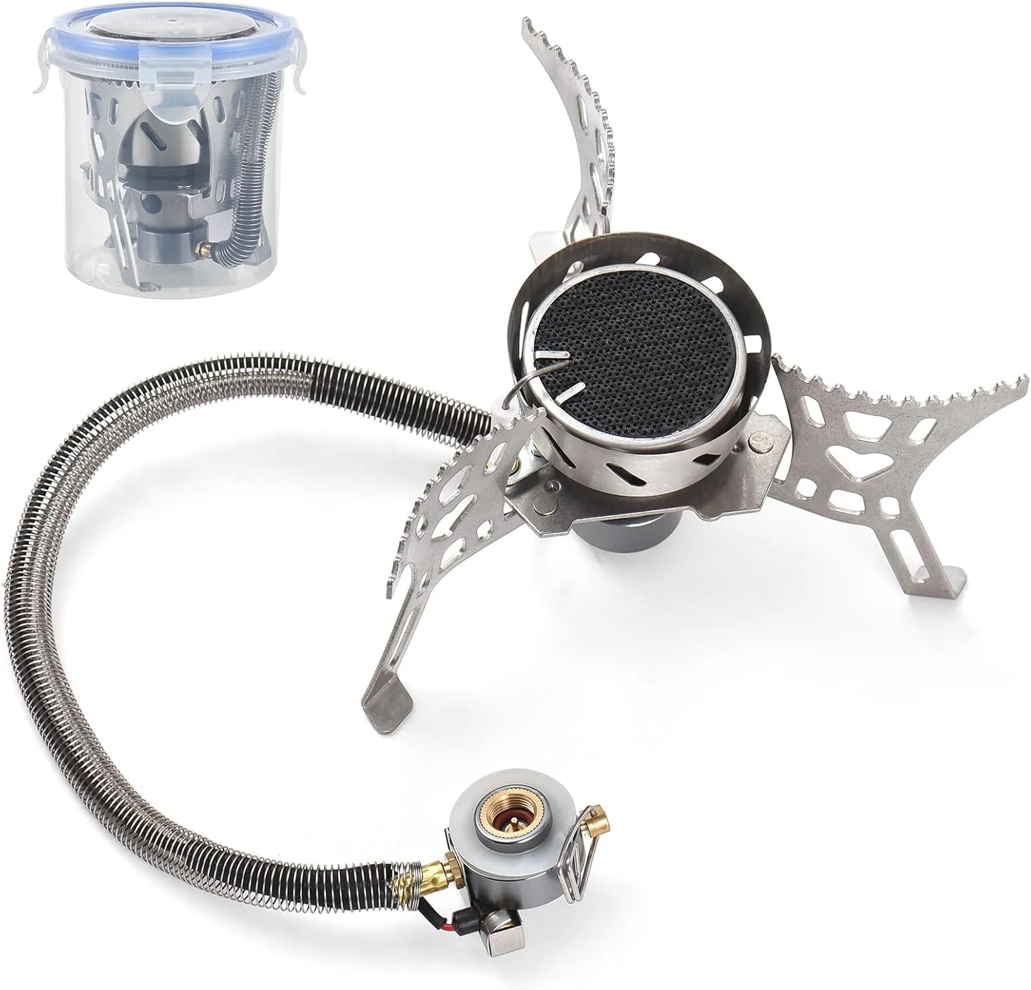 Lixada Camping Stove Foldable Portable with/Without Ignition Button, 3500w Gas Stove Lightweight for Backpacking Hiking
