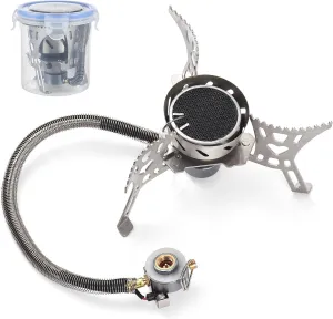 Lixada Camping Stove Foldable Portable with/Without Ignition Button, 3500w Gas Stove Lightweight for Backpacking Hiking