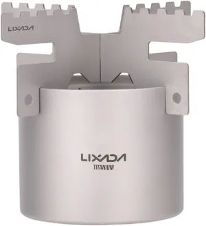 Lixada Mini Lightweight Titanium Stove ALC-ohol Stove Support Bracket Cross Stand Cross Stand Rack for Outdoor Camping Backpacking Hiking etc