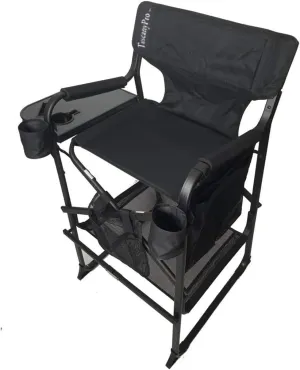 Logo Placement Included-TuscanyPro Portable Heavy-Duty Tall Director Chair - Perfect for Events - 29 Inch Seat Height - 10 Years Warranty - US Patented