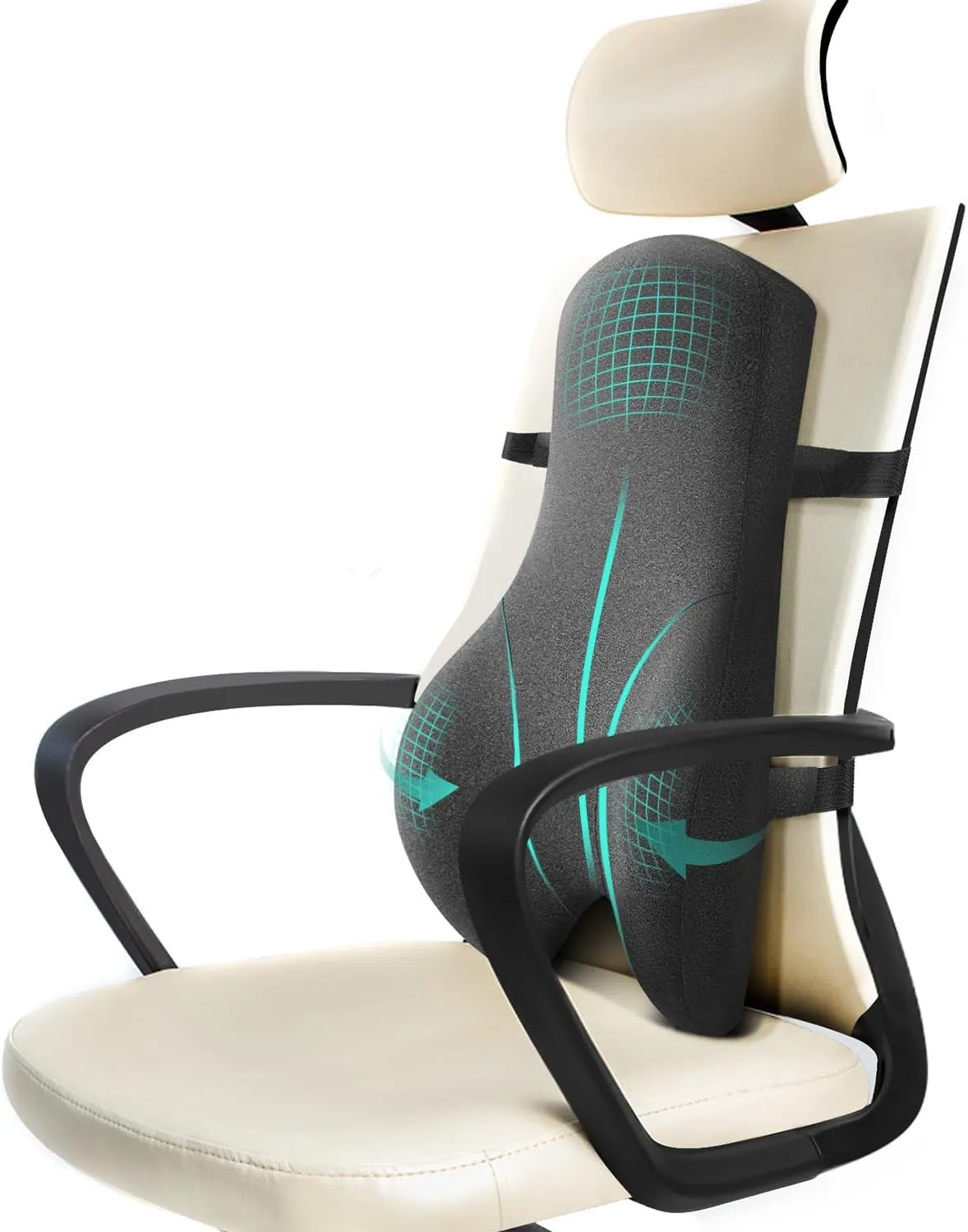 Long Back Support for Office Chair Fully Support Entire Back for Comfort,Pain Relief and Posture Improved- Memory Foam Lumbar Support Pillow for Office Chair,Recliner