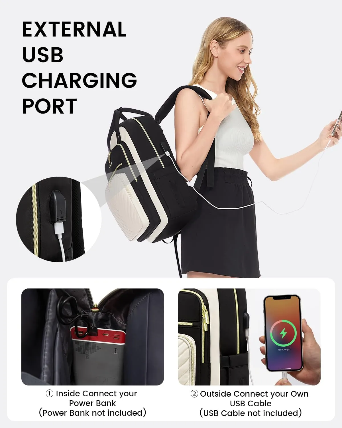 LOVEVOOK 15.6 Inch Laptop Backpack for Women,Fashion Work Travel Backpack,Waterproof Day Pack Purse for Teacher Nurse