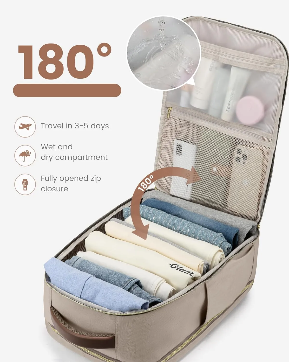 LOVEVOOK 40L Travel Backpack for Women & Men - 17.3 Inch Carry On Backpack & Personal Item Backpack for Airlines, Spacious and Durable Design, with 3 Packing Cubes
