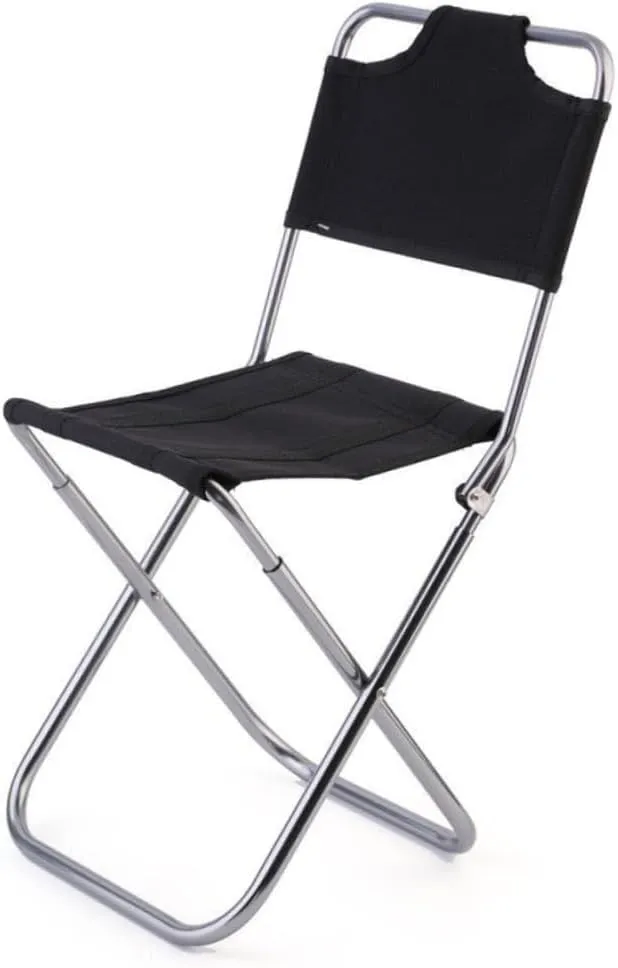 Luxshiny Portable Aluminum Alloy Folding Camp Chair with Backrest Lightweight Outdoor Stool for Camping Fishing Travel Oxford Easy to Clean