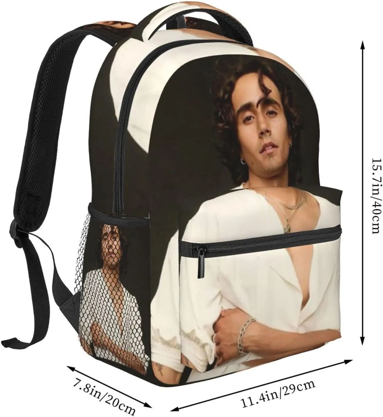 M-ichael Cimino Casual Student Backpack With Adjustable Shoulder Straps And Cushioned Back For Comfort Black