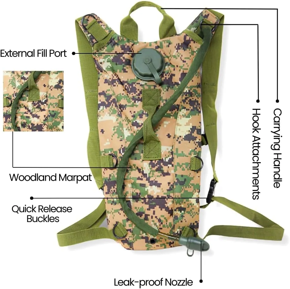 M MCGUIRE GEAR Hydration Backpack, with 3L/100 oz. Hydration Pack, Water-Resistant Nylon Hiking Pack with Water Bladder for Running, Cycling, and Biking