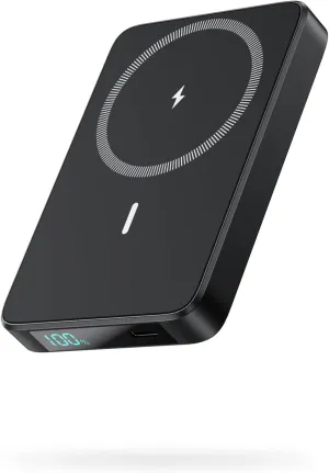 Magnetic Portable Charger Power Bank,Compact 10800mAh LCD Display Wireless Portable Charger,20W PD USB-C in&out Battery Pack Compatible with Magsafe,iPhone 16/16 Plus/16 Pro Max/15 Pro/14/13/12 Series