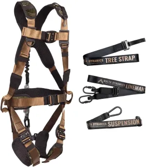 Malta Hunting Safety Hunter's Elite Safety Harness Set with Climbing Strap, Tree Strap, Deer Drag/Suspension Relief Strap