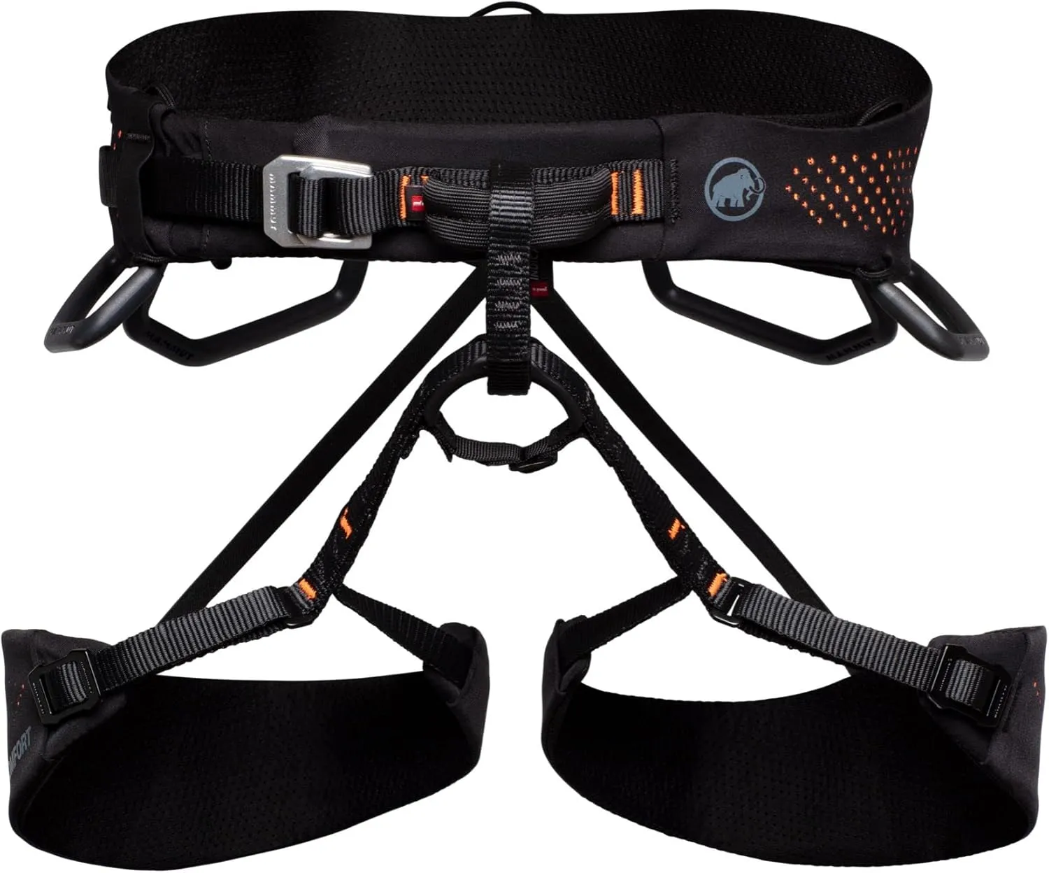 Mammut Comfort Fast Adjust Climbing Harness - Men's Black/Safety Orange Large