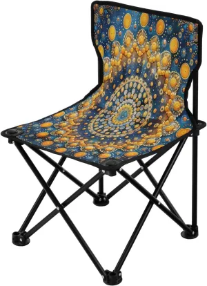 Mandala Plaid Portable Outdoor Folding Chair Anti-Slip Padded Oxford Cloth Stool Camping Chair Small for Beach Hiking Fishing Gardening Quad Camp Chair