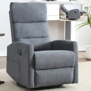 Manual Recliner Chair with Rocker and Swivel in Fabric for Living Room