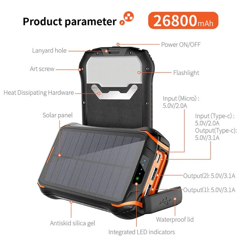 MARENGO - 26 800mAh Solar Power Bank