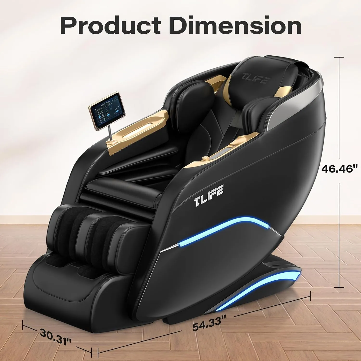 Massage Chair Full Body, 160°Zero Gravity Recliner with Body Scan, 50" SL-Track Shiatsu Massage Chair, Fixed Point Massage, Foot Rollers, 12 Auto Modes, Deep Yoga Stretch, Heating, Black