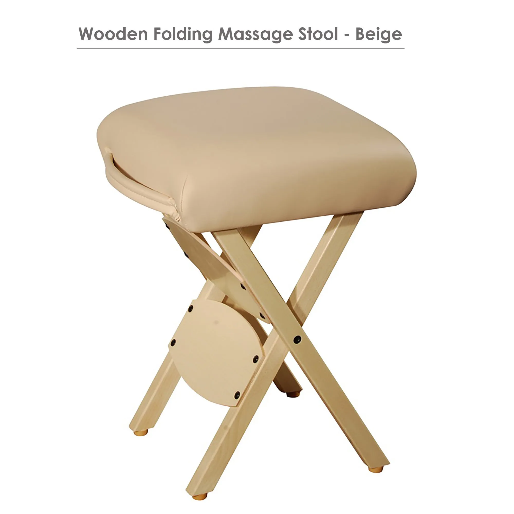 Master Massage Wooden Portable Folding Massage Stool- Lightweight Wood Foldable Tattoo Stool, Burgundy