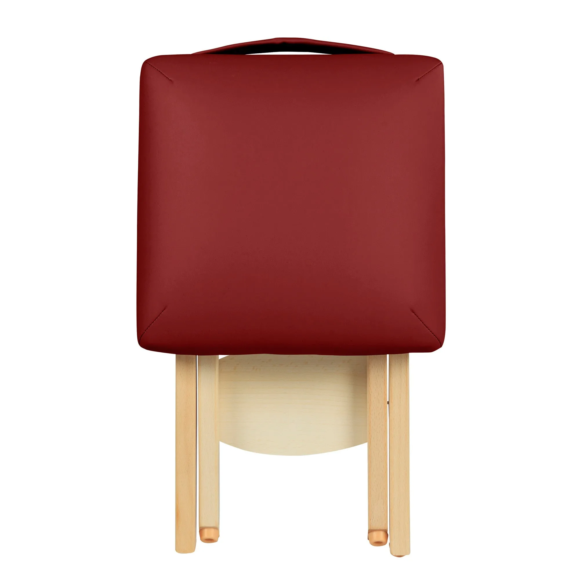 Master Massage Wooden Portable Folding Massage Stool- Lightweight Wood Foldable Tattoo Stool, Burgundy