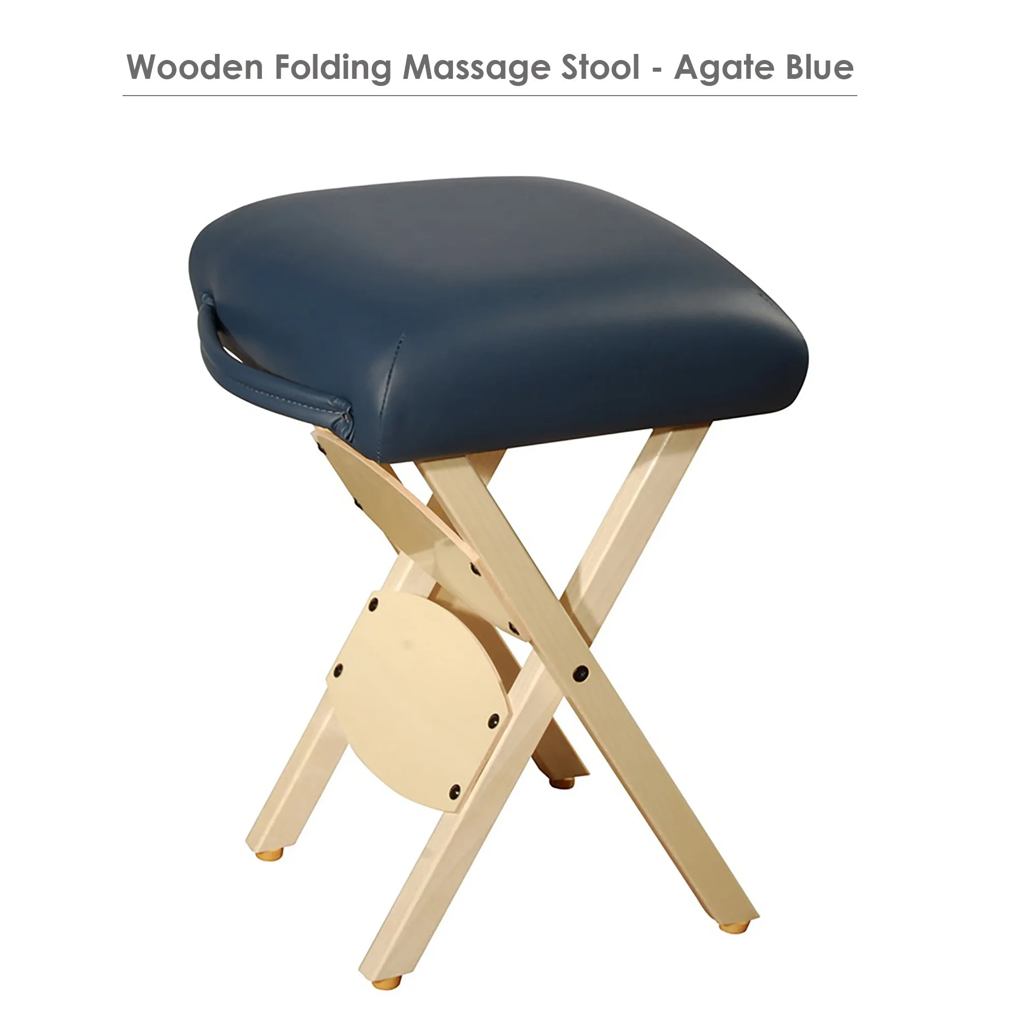 Master Massage Wooden Portable Folding Massage Stool- Lightweight Wood Foldable Tattoo Stool, Burgundy