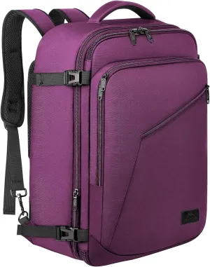 MATEIN Carry on Backpack for Women, 27L Flight Approved Backpack for Teacher Nurse, Fashion Expandable Airline Daypack for Plane, Lightweight Hiking Weekend Back Pack, Traveler Gifts, Purple