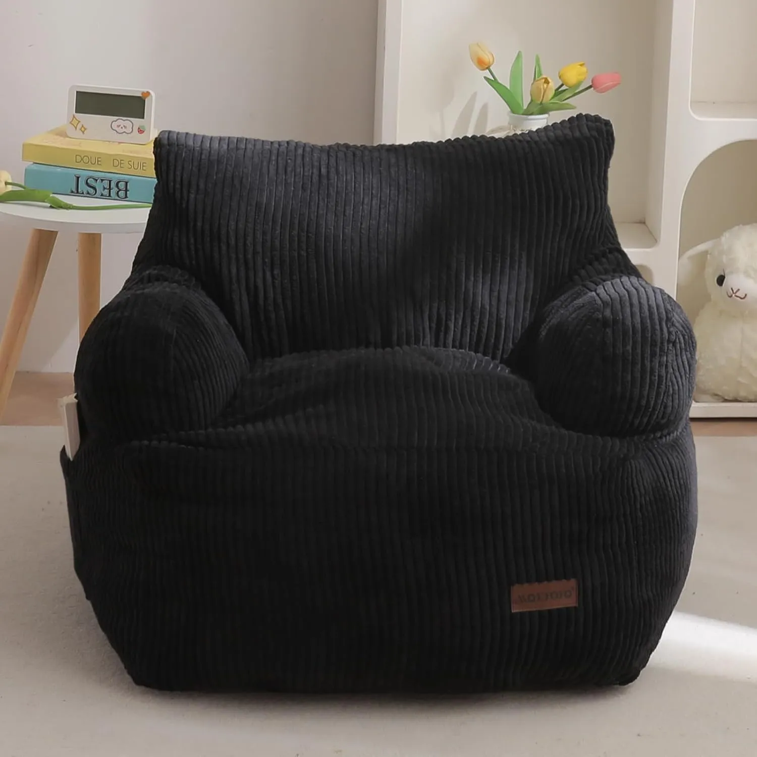 MAXYOYO Kids Bean Bag Chair, Stuffed Toddler Bean Bag Sofa with Filler Bean Bag Chair for Boys and Girls, Lazy Sofa with Pocket Floor Chair for Gaming, Reading