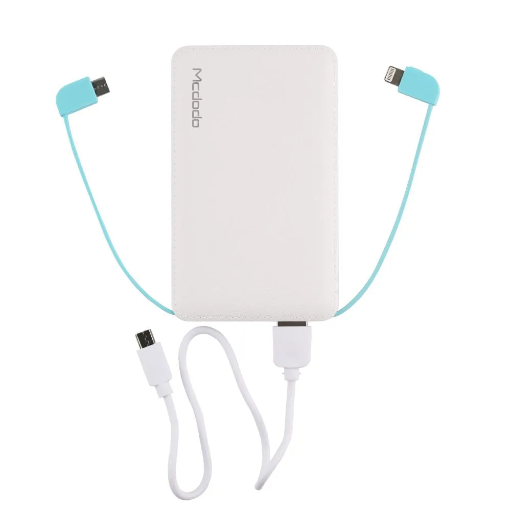 McDodo 5000 mAh Power Bank with Lightning and Micro Cable
