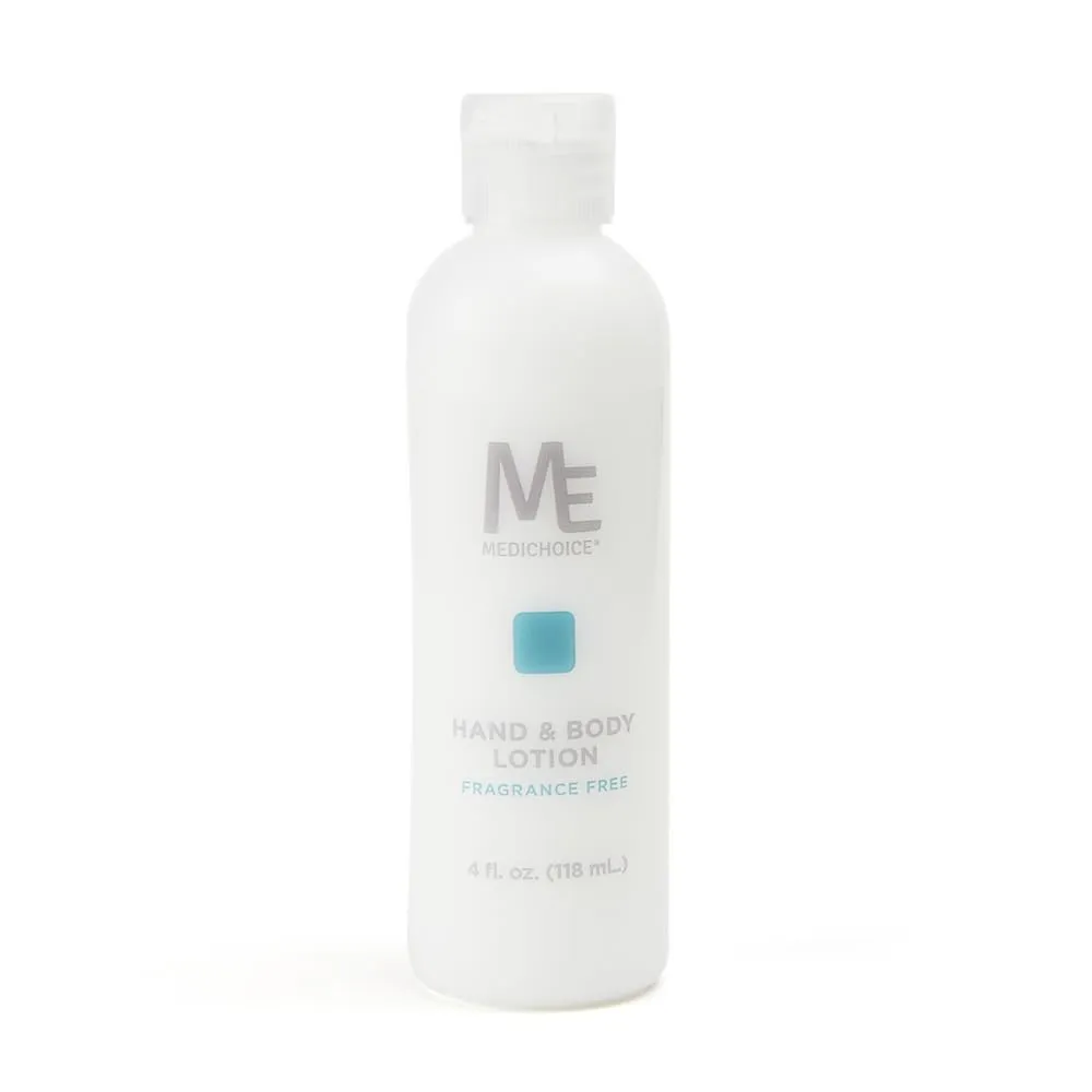 MediChoice Moisturizing Hand and Body Lotion for Sensitive Skin Fragrance-Free Flip-Top Bulk Travel Size 4 oz. Mini Lotions for Dry Hands and Body PC104FF Case 96