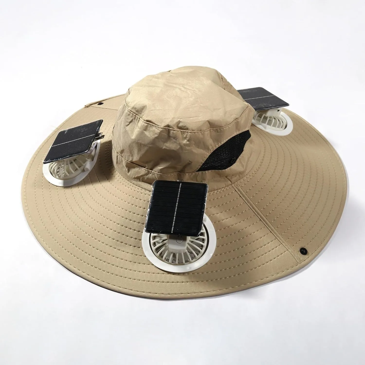 Men Sun Hat with 2 Solar Fan UPF 50  Fishing Hats Wide Brim UV Protection Sun Hat, USB Charging Outdoor Hiking Hats
